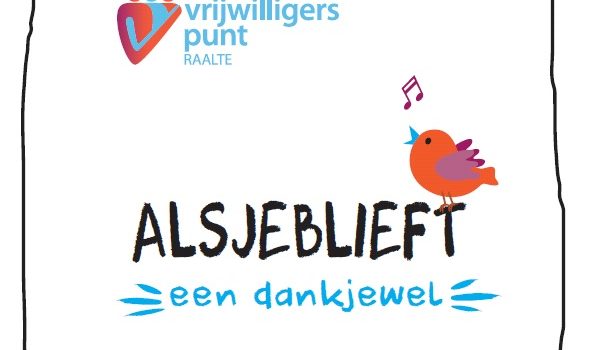 Uitnodiging Vrijwilligers-bedankje voor alle vrijwilligers binnen de gemeente Raalte